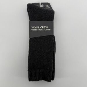 Alpine Design Wool Crew Socks Grey Thermolite Merino Wool Blend Medium 8-10